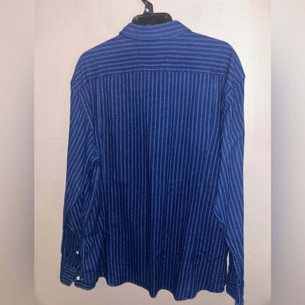 Corridor New York Shirt - blue striped 100 % cotton long sleeve button up - Picture 8 of 10